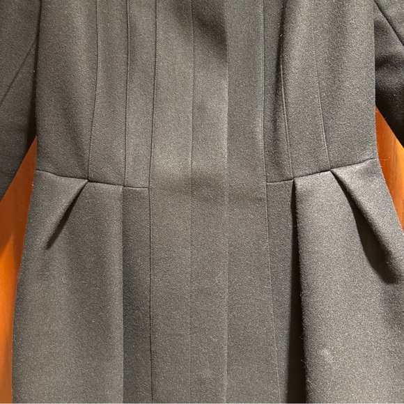 Maje Women’s Black Wool Coat with fur collar - Size 40 - Picture 2 of 6